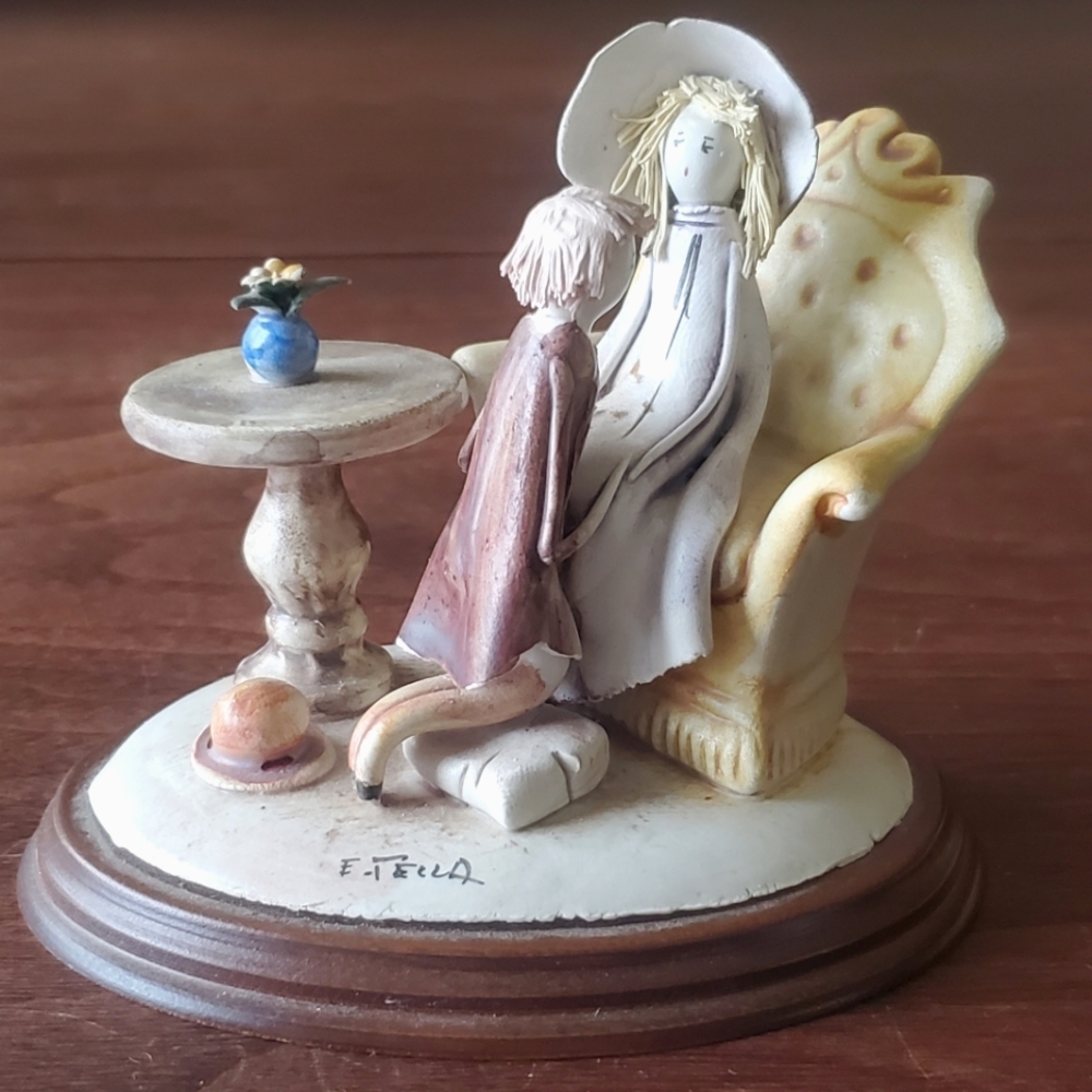 Vintage Italian Emilio Tezza Signed Porcelain Figurine Boy and Girl Italy